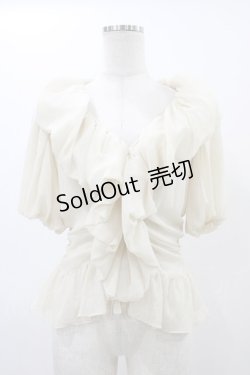 画像1: alice auaa / フリルギャザーボレロ 3（約9号） クリーム H-25-12-18-1015-AA-TO-KB-ZH