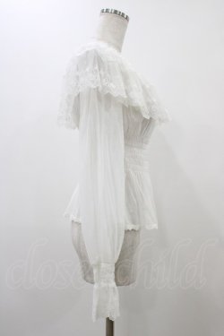 画像3: abilletage / チュールレースオフショルブラウス  ホワイト H-25-12-18-1016-GO-BL-KB-ZH