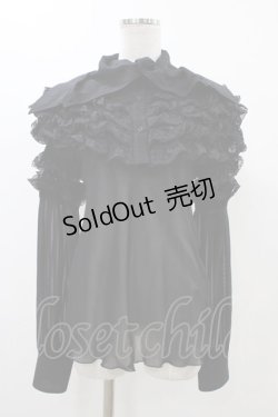 画像1: alice auaa / ボリュームフリルブラウス 3（約9号） ブラック H-25-12-18-1017-AA-BL-KB-ZH