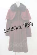 ATELIER PIERROT / ティペット付きケープコート  ワインレッド H-25-12-18-1018-EL-CO-KB-ZH