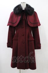 ATELIER PIERROT / ティペット付きケープコート  ワインレッド H-25-12-18-1018-EL-CO-KB-ZH