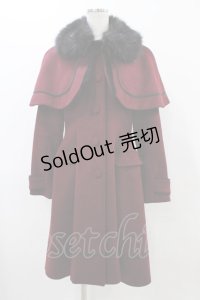 ATELIER PIERROT / ティペット付きケープコート  ワインレッド H-25-12-18-1018-EL-CO-KB-ZH