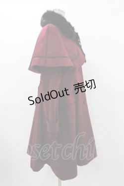 画像3: ATELIER PIERROT / ティペット付きケープコート  ワインレッド H-25-12-18-1018-EL-CO-KB-ZH