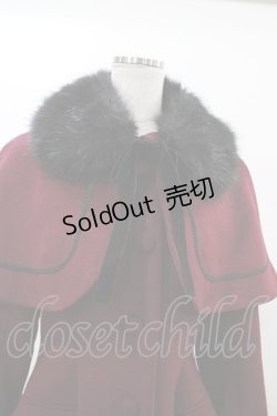 画像4: ATELIER PIERROT / ティペット付きケープコート  ワインレッド H-25-12-18-1018-EL-CO-KB-ZH