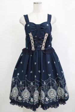 画像1: axes femme / ペチコート付きジャンパースカート M ネイビー H-25-12-19-031-AX-OP-NS-ZH