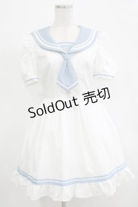 Secret Honey / セーラーマリンワンピース Free ホワイト H-25-12-19-034-CA-OP-NS-ZH