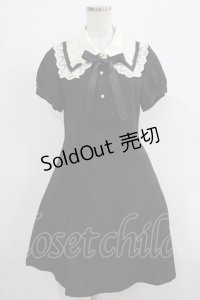 axes femme POETIQUE / レース襟半袖ワンピース M ブラック H-25-12-19-036-AX-OP-NS-ZH