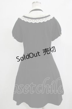 画像3: axes femme POETIQUE / レース襟半袖ワンピース M ブラック H-25-12-19-036-AX-OP-NS-ZH