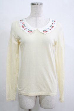 画像1: Fi.n.t / チェリー刺繍トップス Free アイボリー H-25-12-19-041-CA-TO-NS-ZH