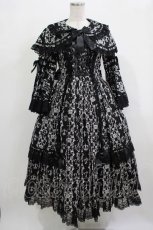 画像1: metamorphose / クラウンクロスケープ付ロングドレス サイズ1 ブラック H-25-12-19-006-ME-OP-NS-ZH (1)