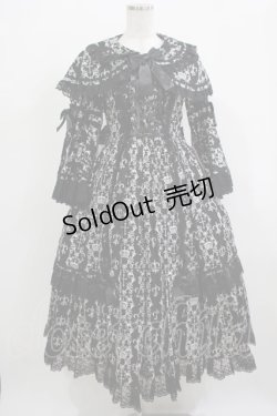 画像1: metamorphose / クラウンクロスケープ付ロングドレス サイズ1 ブラック H-25-12-19-006-ME-OP-NS-ZH