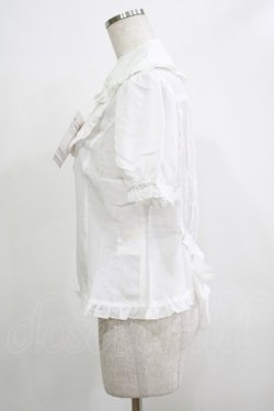 画像2: metamorphose / ヨーク切替半袖リボンブラウス Free ホワイト H-25-12-19-046-ME-BL-NS-ZH