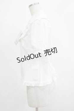 画像2: metamorphose / ヨーク切替半袖リボンブラウス Free ホワイト H-25-12-19-046-ME-BL-NS-ZH