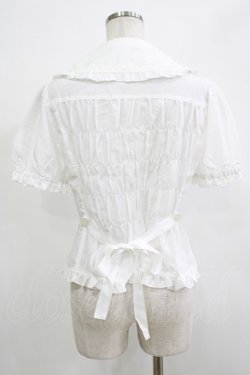 画像3: metamorphose / ヨーク切替半袖リボンブラウス Free ホワイト H-25-12-19-046-ME-BL-NS-ZH