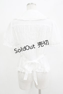 画像3: metamorphose / ヨーク切替半袖リボンブラウス Free ホワイト H-25-12-19-046-ME-BL-NS-ZH