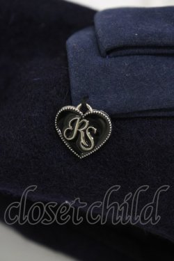 画像3: DearMyLoveRose / RSハートチャーム付リボンベレー帽  ネイビー H-25-12-19-1005-EL-AC-NS-ZH
