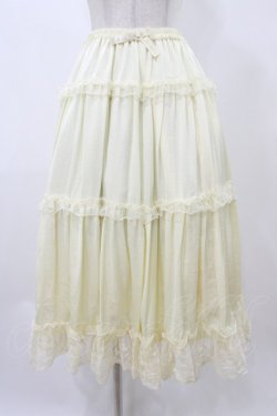 画像1: m petit by misako / サテンキリカエペチスカート L アイボリー H-25-12-19-1042-LO-SK-NS-ZH