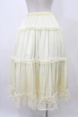 画像2: m petit by misako / サテンキリカエペチスカート L アイボリー H-25-12-19-1042-LO-SK-NS-ZH