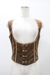 Miss Point（海外ロリータブランド） / バイエルンの少女 カントリー風ボーンベスト M ブラウン H-25-12-19-1044-EL-TO-NS-ZH
