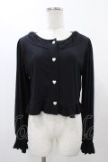 FLC / 星名桜子/フリルテレコカーディガン L ブラック H-25-12-19-1045-0-TO-NS-ZH