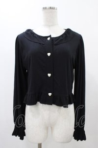 FLC / 星名桜子/フリルテレコカーディガン L ブラック H-25-12-19-1045-0-TO-NS-ZH