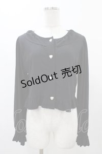 FLC / 星名桜子/フリルテレコカーディガン L ブラック H-25-12-19-1045-0-TO-NS-ZH