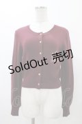 Amavel / Fantasic Emblemクルーカーディガン Free ボルドー H-25-12-19-1048-CA-TO-NS-ZH