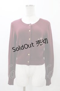Amavel / Fantasic Emblemクルーカーディガン Free ボルドー H-25-12-19-1048-CA-TO-NS-ZH
