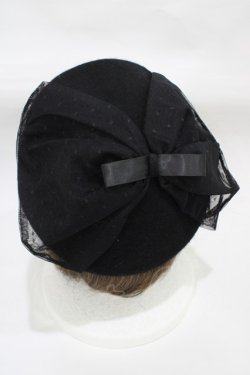 画像2: m petit by misako / NINA'S チュールリボンベレー帽  ブラック H-25-12-19-1006-LO-AC-NS-ZH