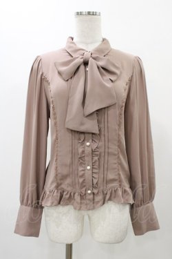 画像1: axes femme / バックレースアップブラウス Free モカ H-25-12-19-1050-AX-BL-NS-ZH