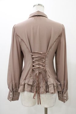 画像2: axes femme / バックレースアップブラウス Free モカ H-25-12-19-1050-AX-BL-NS-ZH