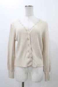 an another angelus / クロシェレース使いニットカーディガン Free IVORY H-25-12-19-1051-CA-TO-NS-ZH