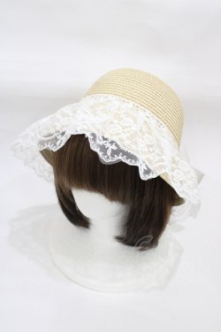 画像1: Lovely Tency / 眞白ありす/ストローハット  オフ H-25-12-19-1012-0-AC-NS-ZH