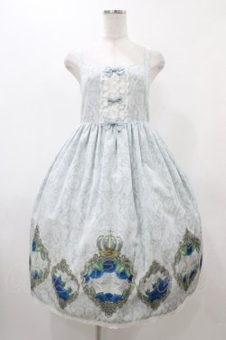 画像1: Enchantlicenchantilly / 薔薇のお庭でかくれんぼジャンパースカート Free ブルーグレー H-25-12-19-1017-0-OP-NS-ZH