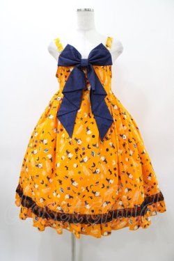 画像1: metamorphose / Sweet Spooky Night ベビードールジャンパースカート サイズ1 オレンジ H-25-12-19-1020-ME-OP-NS-ZH