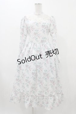 画像1: Kurumi Collaboration / KRハナジゴスリーブワンピース M ホワイト H-25-12-19-1024-0-OP-NS-ZH