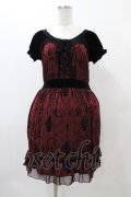 axes femme / ベロア切替ワンピース M ワイン H-25-12-19-1031-AX-OP-NS-ZH