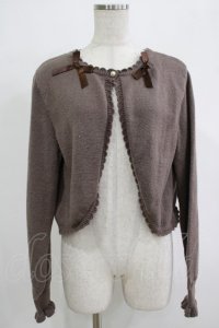 m petit by misako / AM*リボンニットボレロ L ブラウン H-25-12-19-048-LO-TO-NS-ZH