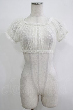 画像1: To Alice / ハートドットチュールトップス M オフ H-25-12-19-049-LO-TO-NS-ZH