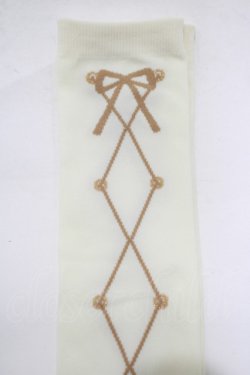 画像3: metamorphose / Lace up dollオーバーニーソックス  アイボリー H-25-12-19-058-ME-ZA-NS-ZH