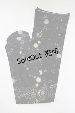 画像1: ALICE and the PIRATES / L’ecrin de votre gauche〜影絵の世界で紡ぐ歌〜柄プリントオーバーニーソックス  ブラック H-25-12-19-059-PA-ZA-NS-ZH