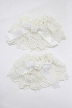 画像1: metamorphose / バラ付レースカフス  ホワイト H-25-12-19-061-ME-ZA-NS-ZH