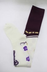 画像1: metamorphose / 恋うららオーバーニー  オフ/パープル H-25-12-19-066-ME-ZA-NS-ZH (1)