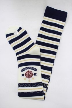 画像1: metamorphose / コンパスボーダーオーバーニー  ネイビー H-25-12-19-069-ME-ZA-NS-ZH