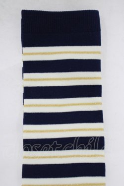 画像3: metamorphose / コンパスボーダーオーバーニー  ネイビー H-25-12-19-069-ME-ZA-NS-ZH