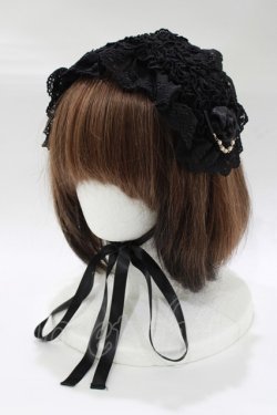 画像1: metamorphose / チュールレースヘッドドレス  ブラック H-25-12-19-073-ME-AC-NS-ZH