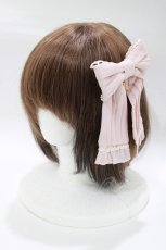 画像1: metamorphose / ピンタックリボンクリップ（ムジ）  ピンク H-25-12-19-076-ME-AC-NS-ZH (1)