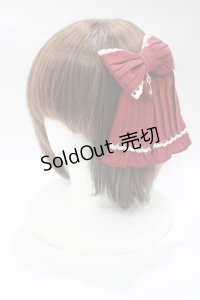 metamorphose / ピンタックリボンクリップ（ムジ）  エンジ H-25-12-19-077-ME-AC-NS-ZH