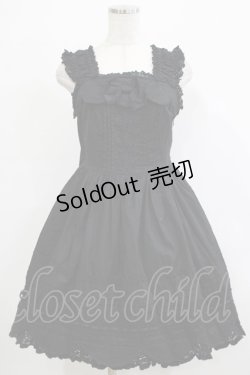 画像1: BABY,THE STARS SHINE BRIGHT / リボンスカラップジャンパースカート Free ブラック H-25-12-19-011-BA-OP-NS-ZH