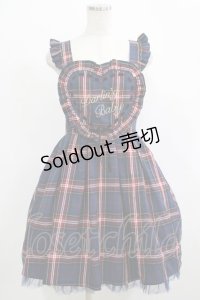 Ank Rouge / チェックハートフリルジャンパースカート M ネイビー H-25-12-19-016-CA-OP-NS-ZH